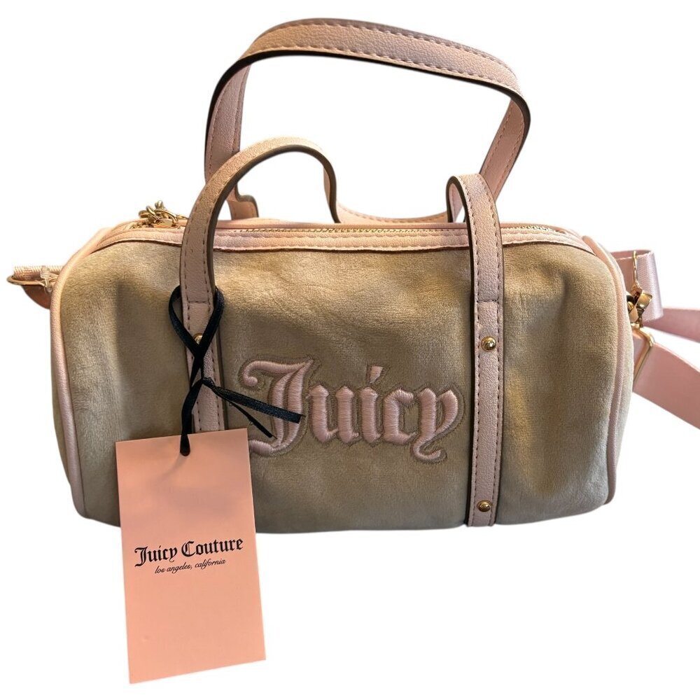 NWT Juicy Couture Queen Of Everything Velour Mini Barrel Bag